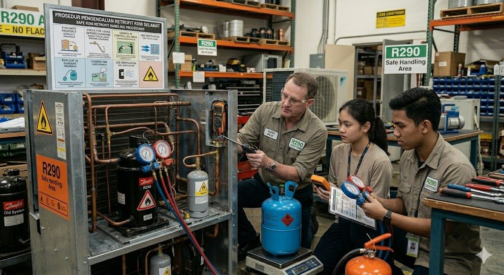 R290 safe retrofit handling procedures