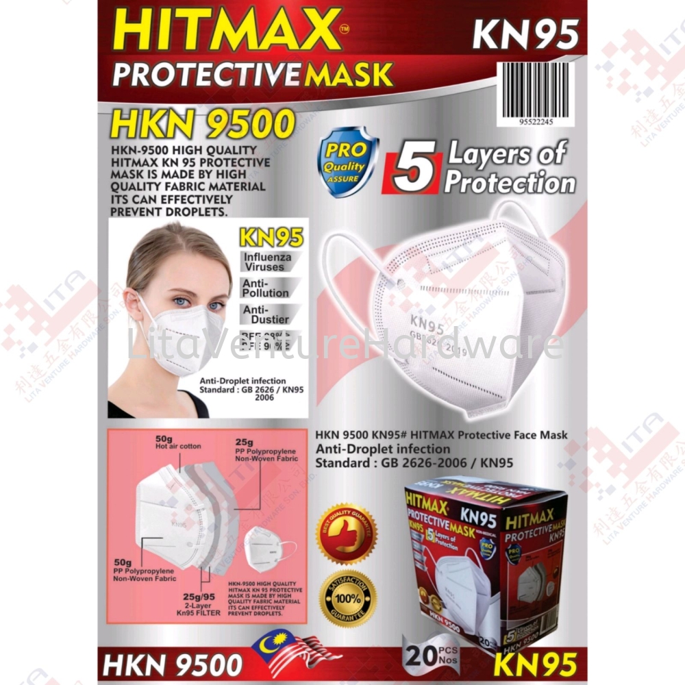 HITMAX BRAND PROTECTIVE MASK - KN95 HKN9500