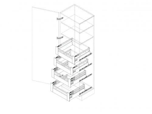 SPACE TOWER Larder unit with TANDEMBOX i4+i5 (BLUMOTION) Cabinet Width 300mm-600mm