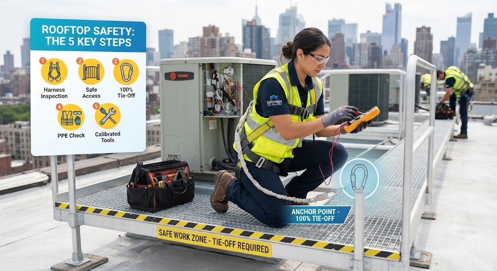 aircon maintenance working at height safety
