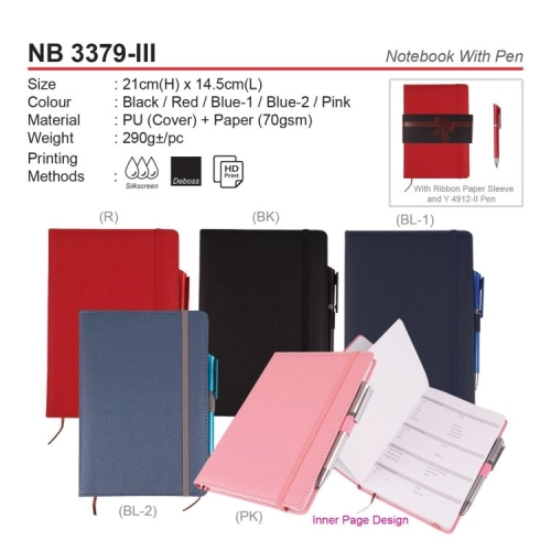 NB3379-III NOTEBOOK WITH PEN (A)