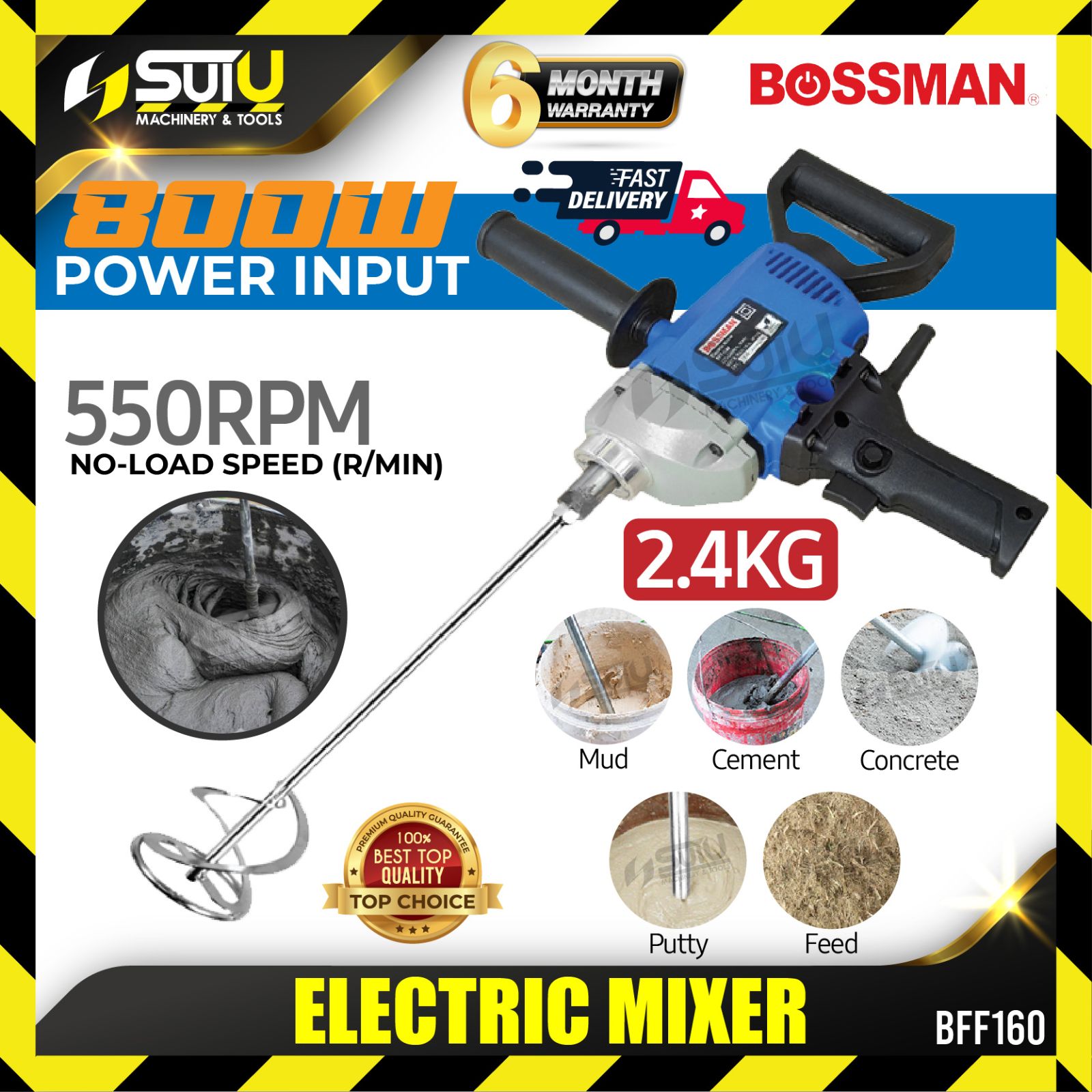 BOSSMAN BFF160 / BFF-160 Electric Mixer 800W 550RPM