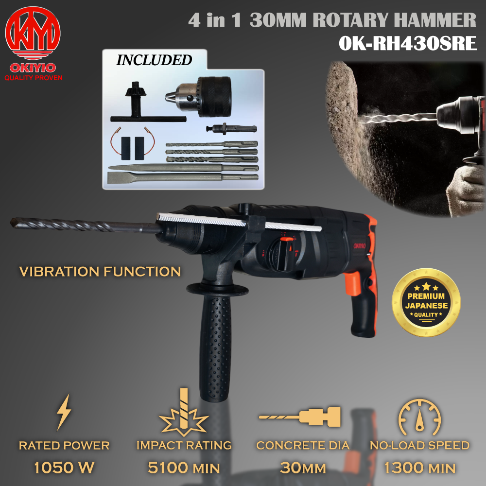 OKIYIO 30mm ROTARY HAMMER 4 IN 1 (1050w)