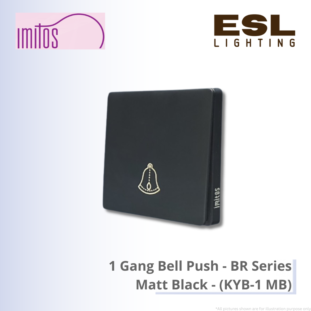 IMITOS 1 Gang Bell Push (BR Series) Matt Black - KYB-1 MB [SIRIM]