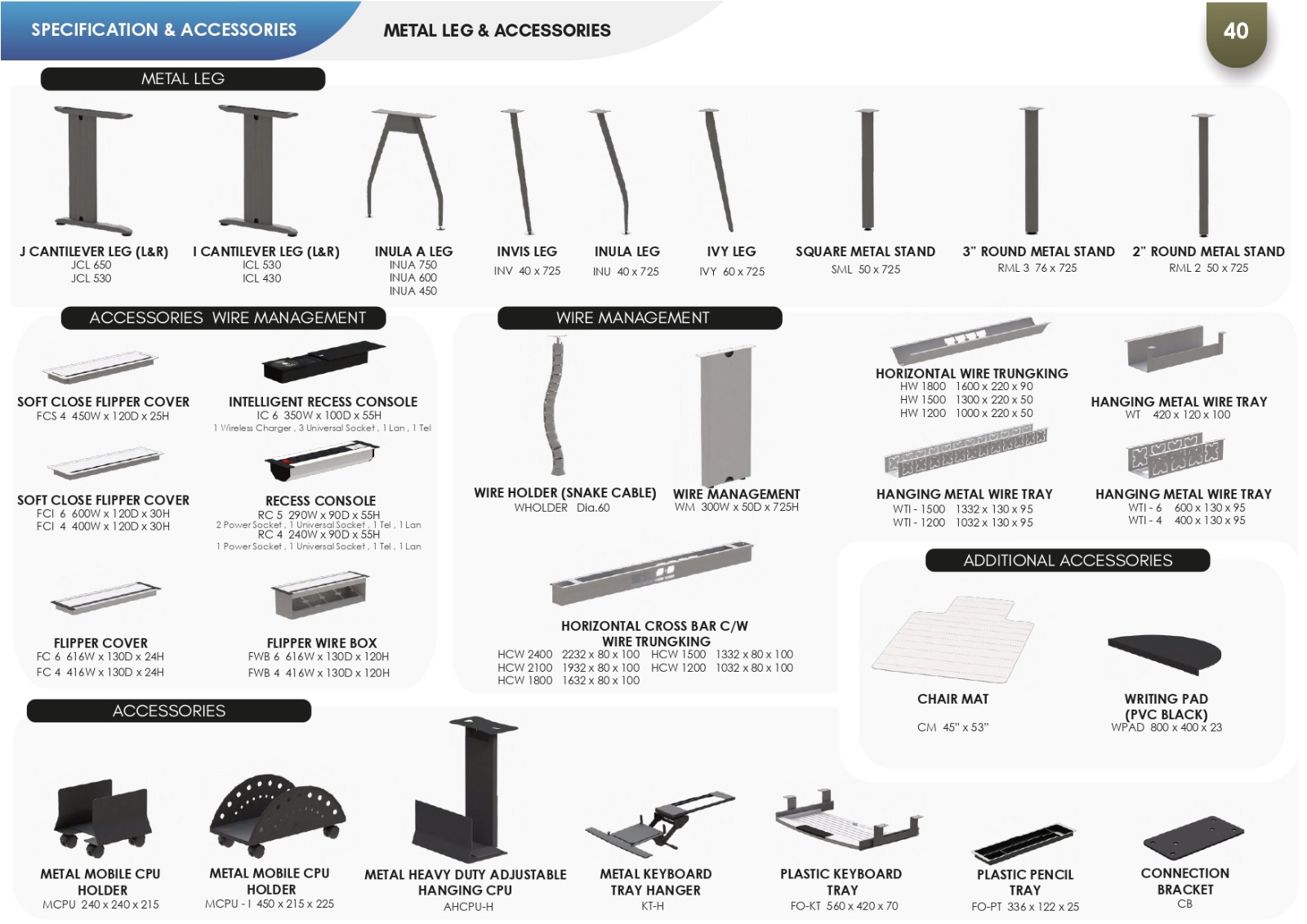 METAL LEG & ACCESSORIES