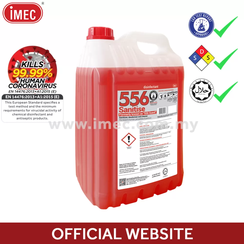 Pembersih Permukaan, Sanitizer dan Disinfektan, IMEC 556 Sanitise, EN 14476, Halal, 2 x 10L