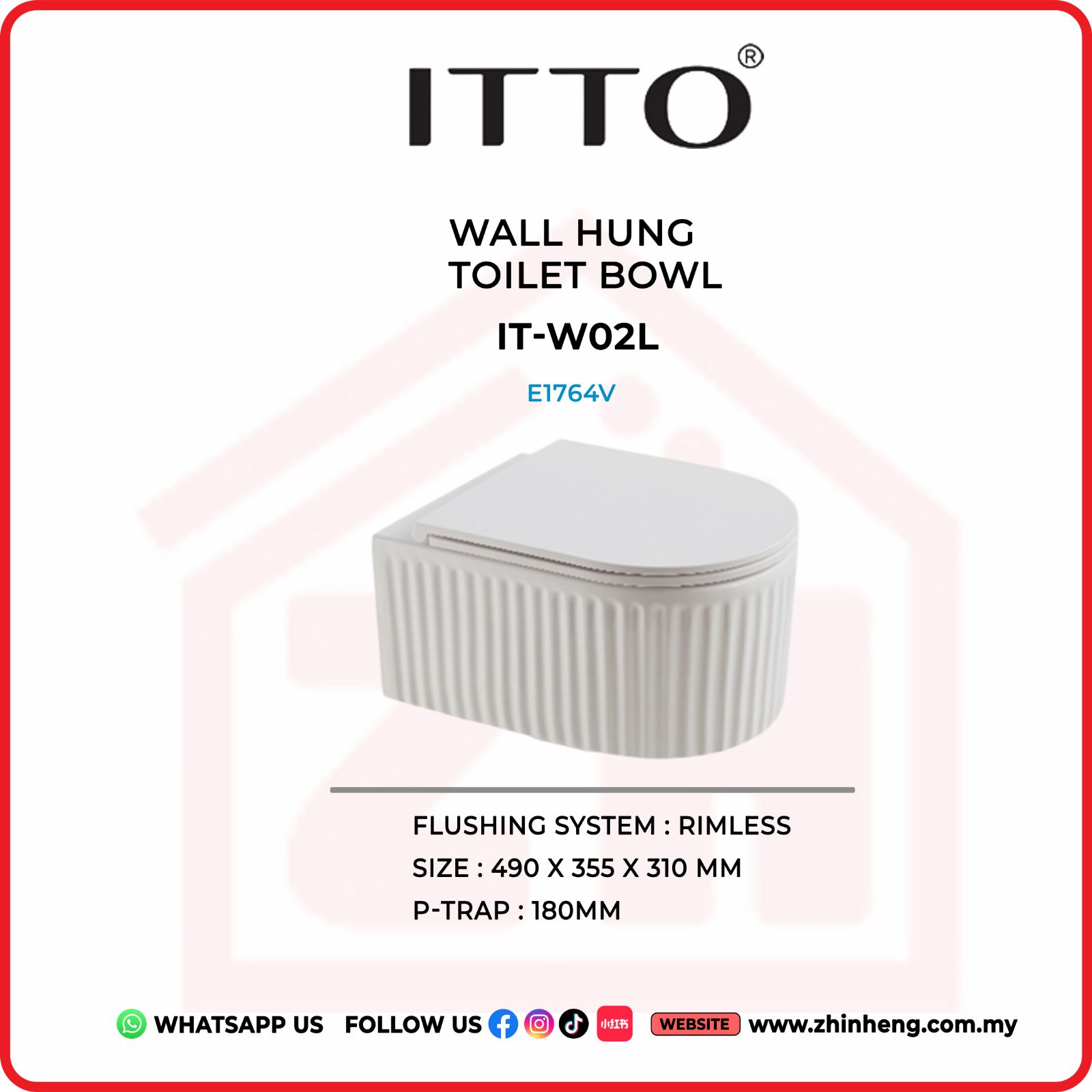 ITTO WALL HUNG TOILET BOWL IT-W02L
