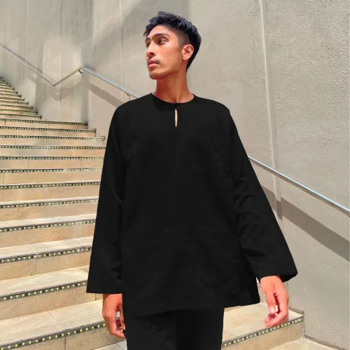 Baju Melayu Teluk Belanga Baju Sahaja (TB) Black