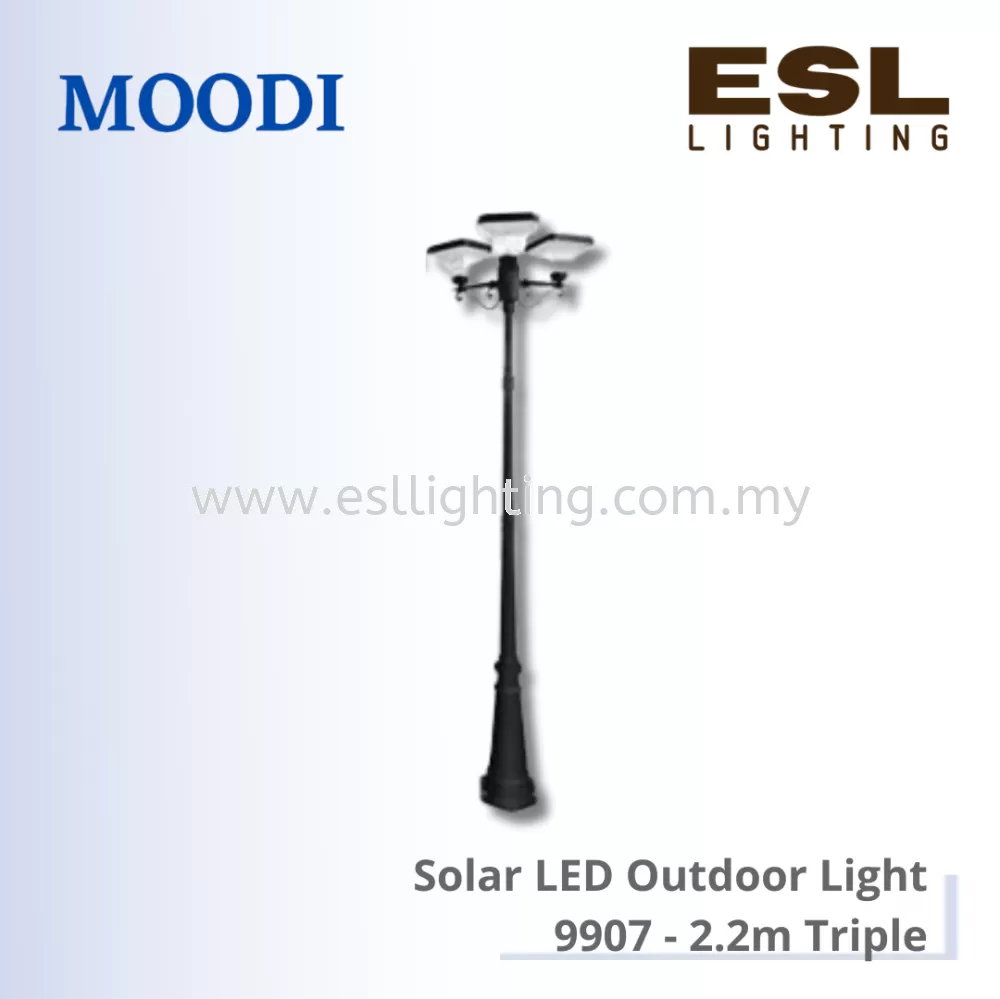 MOODI Solar LED Outdoor Light Triple 2.2meter - 9907