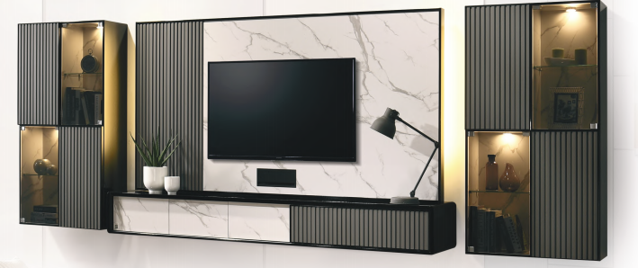 VD-9055GY SET 4 WALL MOUNTED TV CABINET (LCD SERIES)