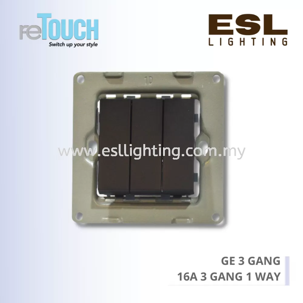 RETOUCH GRAND ELEMENTS - GE 3 GANG - E/SW031W-GB – 16A 3 GANG 1 WAY