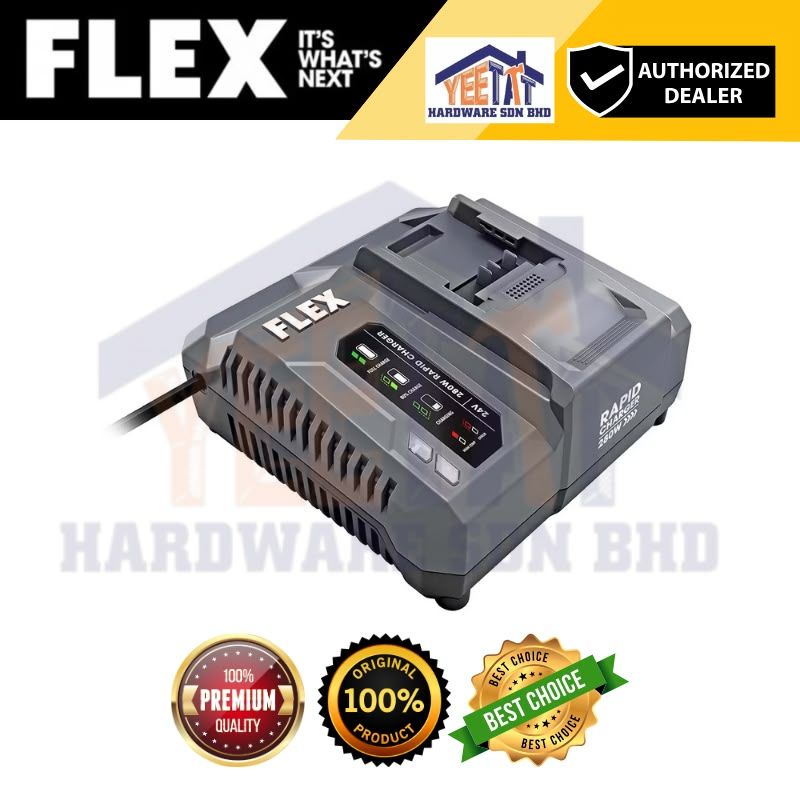 FLEX 24V RAPID CHARGER 280W / FLEX 24V FAST CHARGER / COMPATIBLE TO ALL FLEX 24V BATTERIES / FX0421