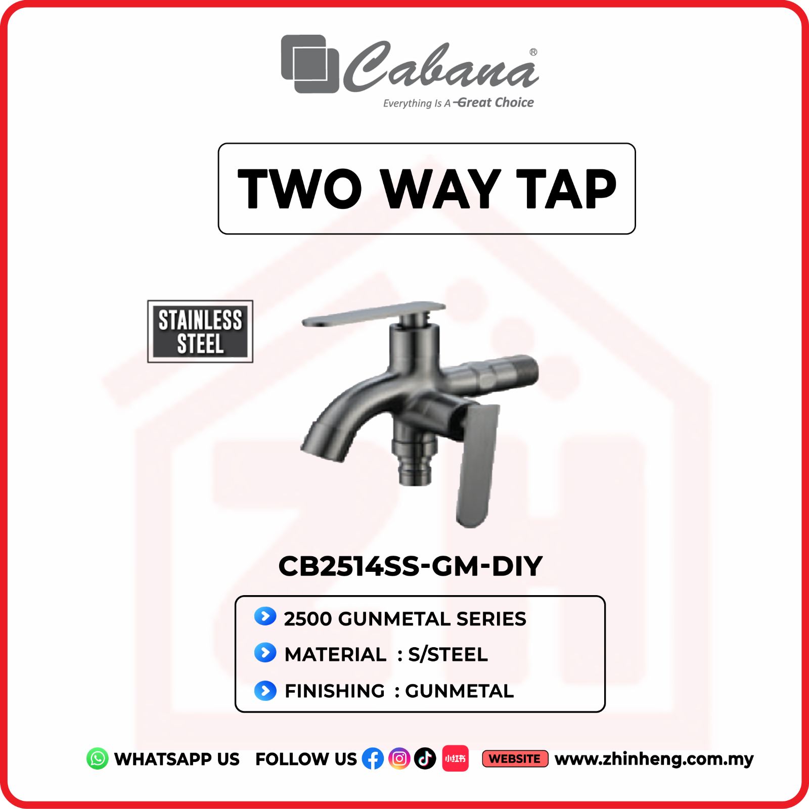 CABANA TWO WAY TAP CB2514SS-GM-DIY