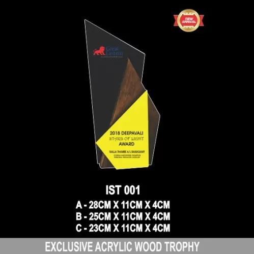 Exclusive Acrylic Wood Trophy - IST 001