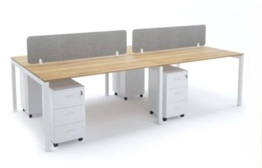 Office Workstation Table Cluster Of 4 Seater | Workstation Office Panel | Office Divider | N Series Set (Rectangular Type) | Office Cubicle | Office Partition Bukit Tinggi IPWT4-N16