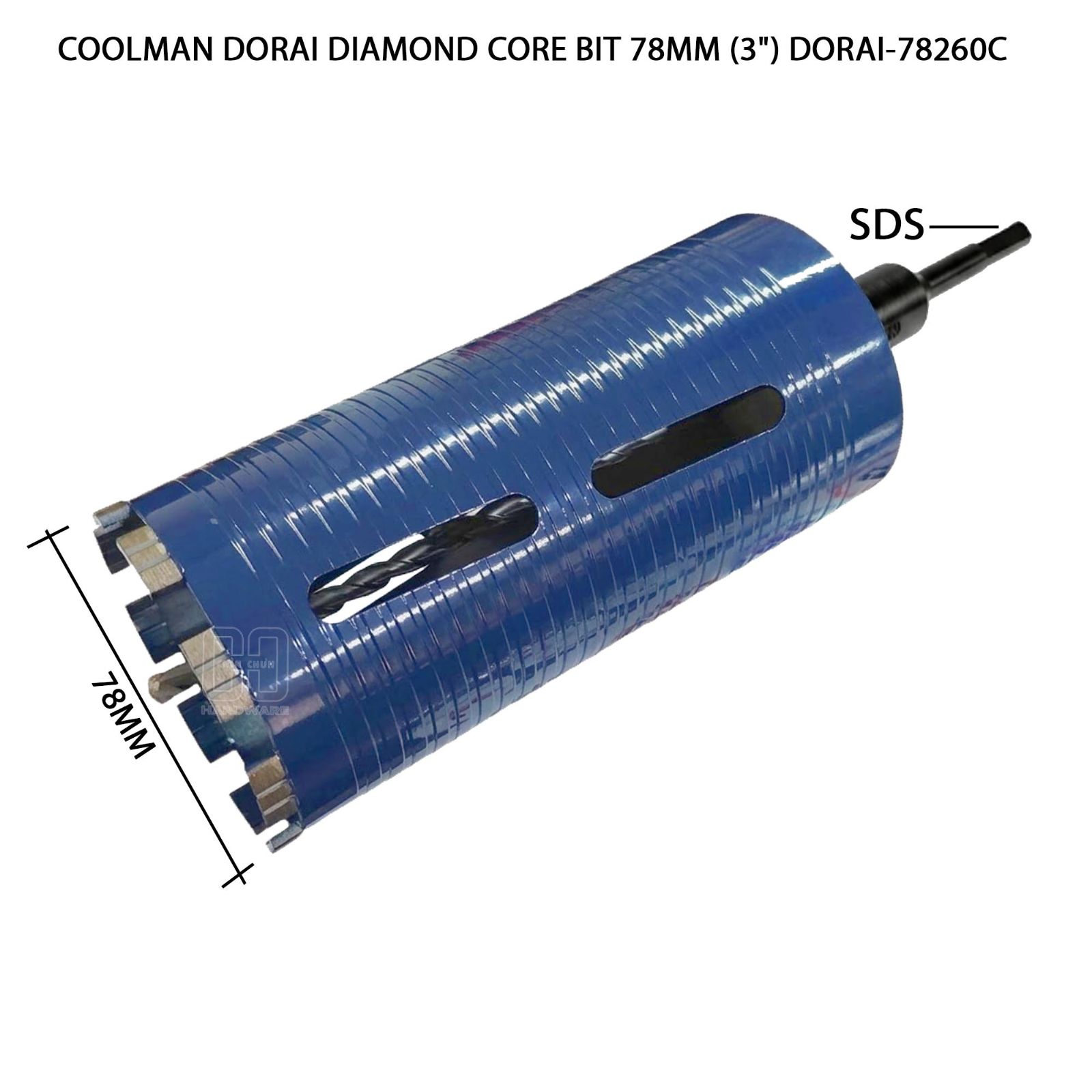 COOLMAN DORAI DIAMOND CORE BIT 78MM (3") DORAI-78260C