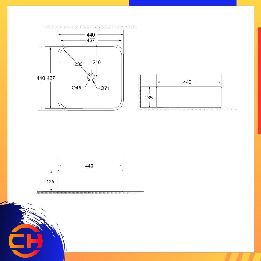  SORENTO ULTRA THIN EDGE COLOUR BASIN SRTWB3412-RG/ SRTWB1413-GY/ SRTWB1413-RW  