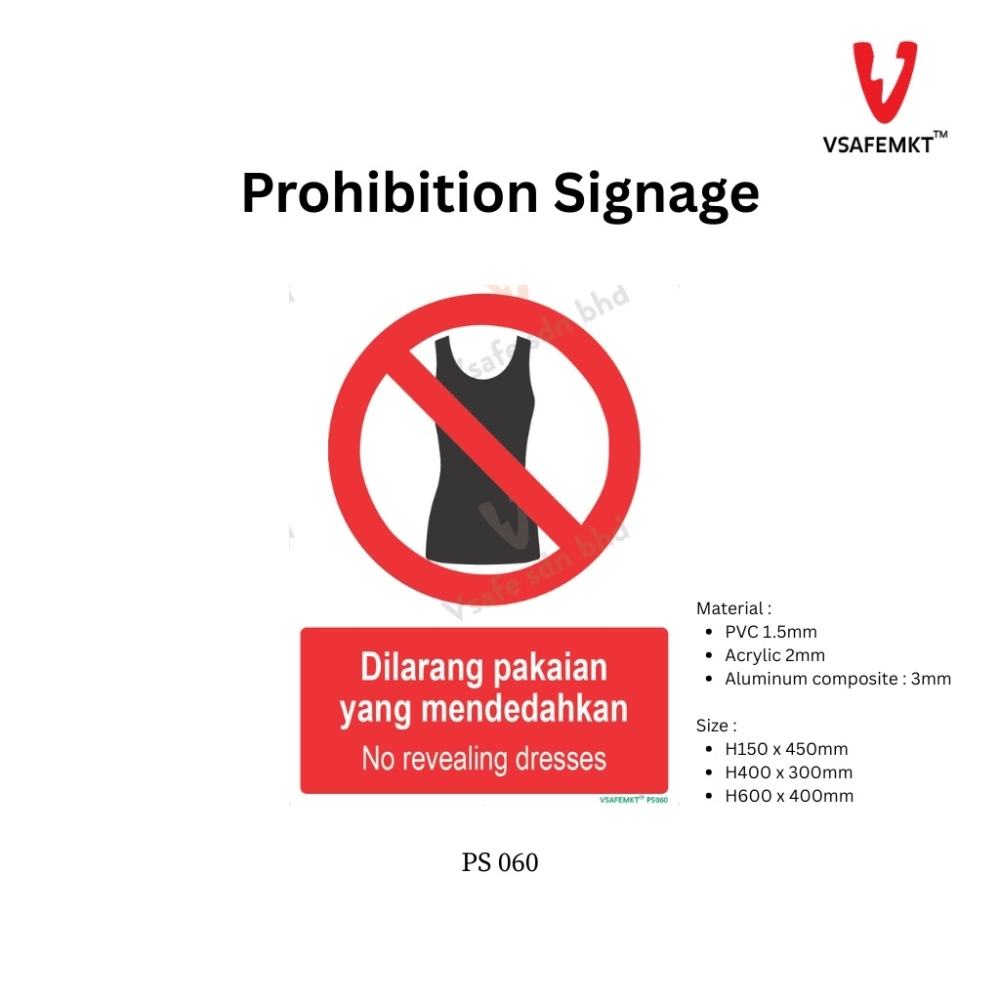 VSAFEMKT - PS 060 - Dilarang pakaian yang mendedahkan