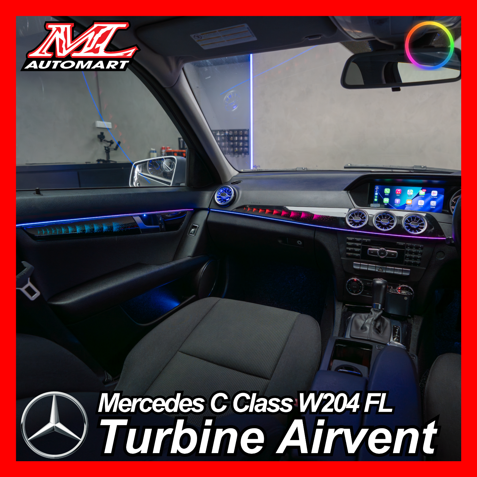 Mercedes Benz C Class W204 Ambient Light : Turbine Airvent