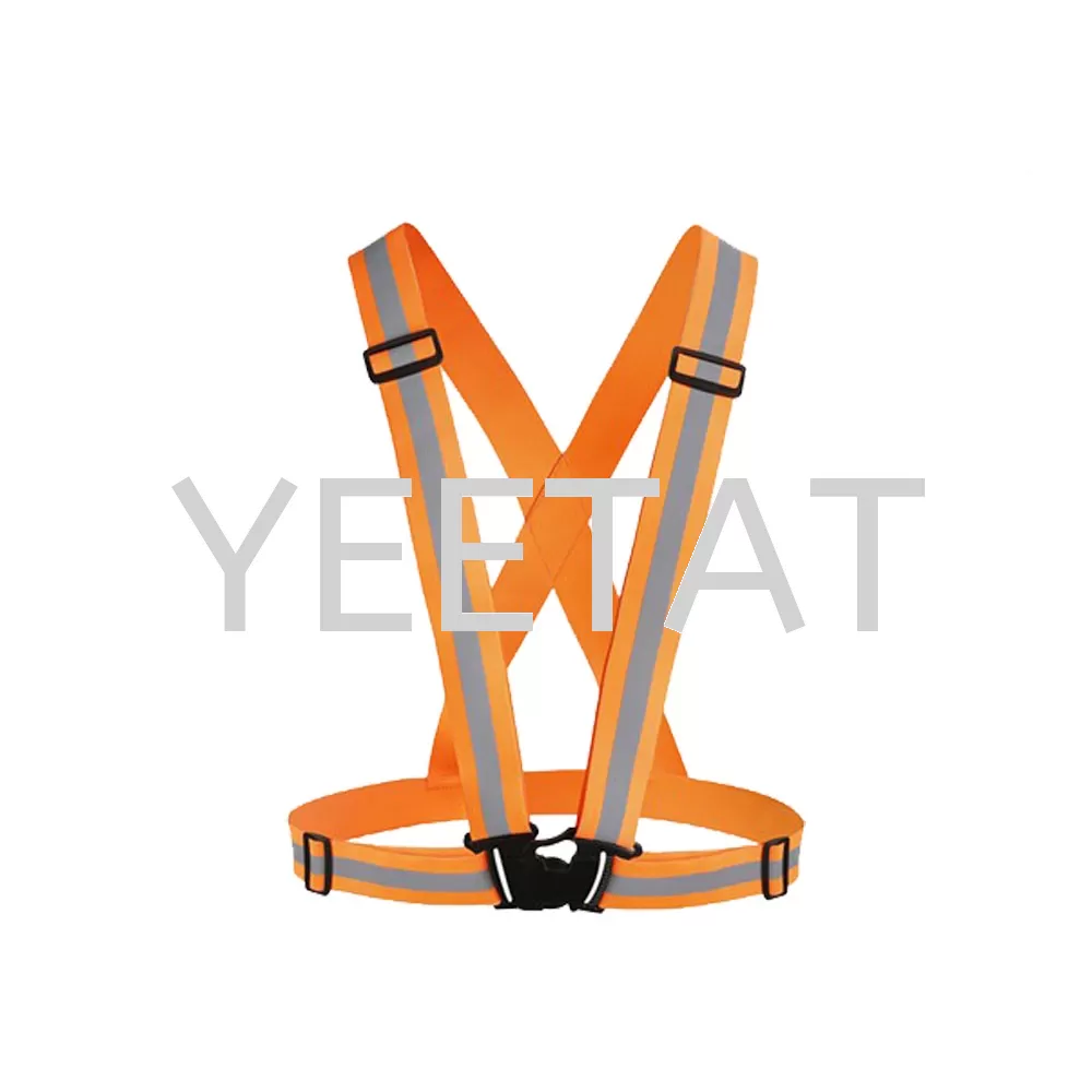 Adjustable Safety Vest Fluorescent Green And Orange / Cycling & Running Visibility / Reflective Safety Belt