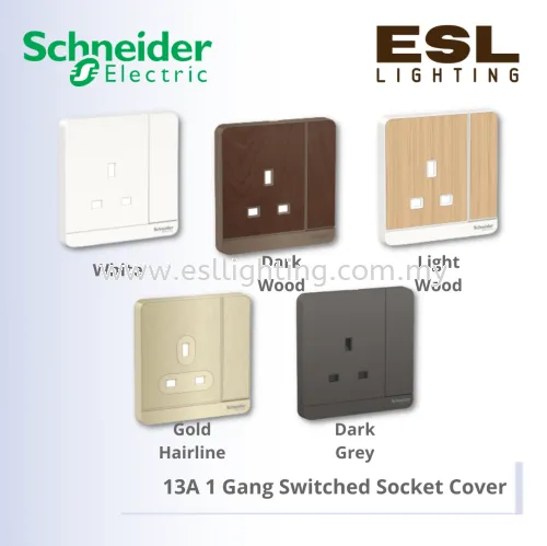 SCHNEIDER AvatarOn 13A 1 Gang Switched Socket Cover - E8315C_WE_G11 E8315C_WD_G11 E8315C_LW_G11 E8315C_GH_G11 E8315C_DG_G11