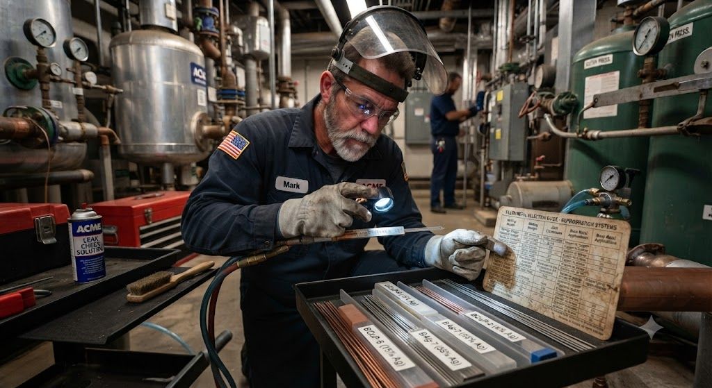 industrial refrigeration brazing filler rod selection