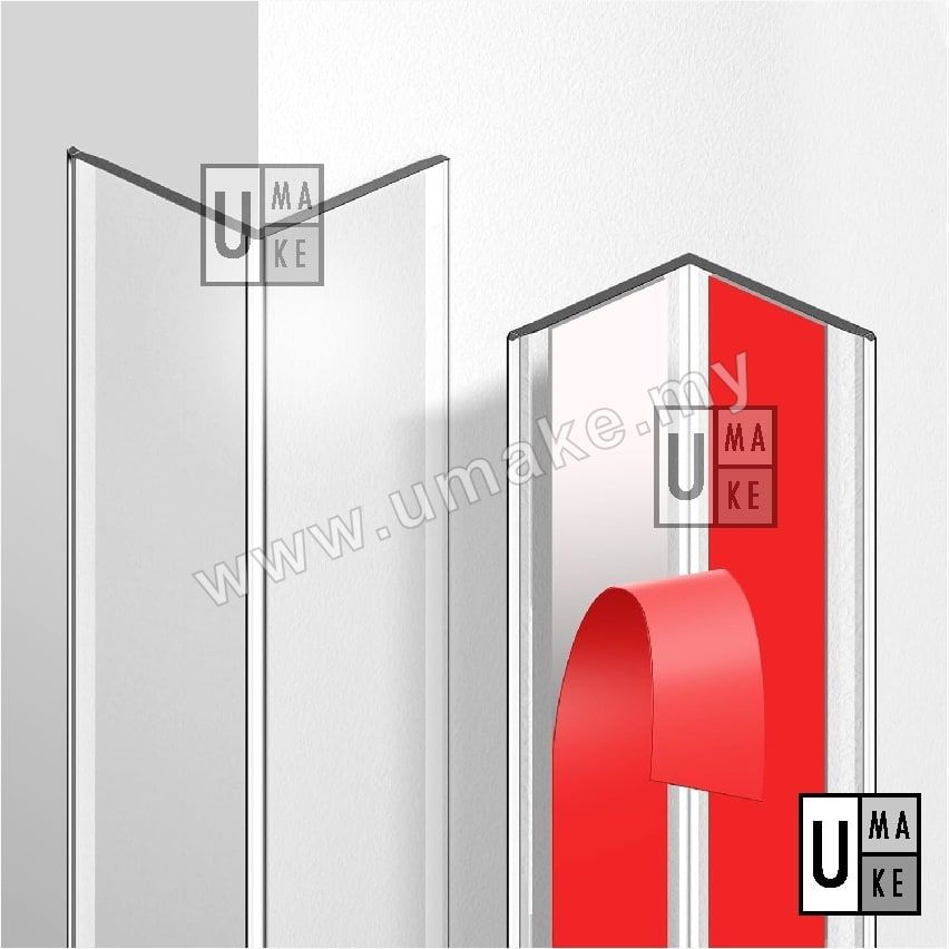Acrylic Wall Corner Protector | Anti-Collision Guard Strip (3mm Clear / Black / White)