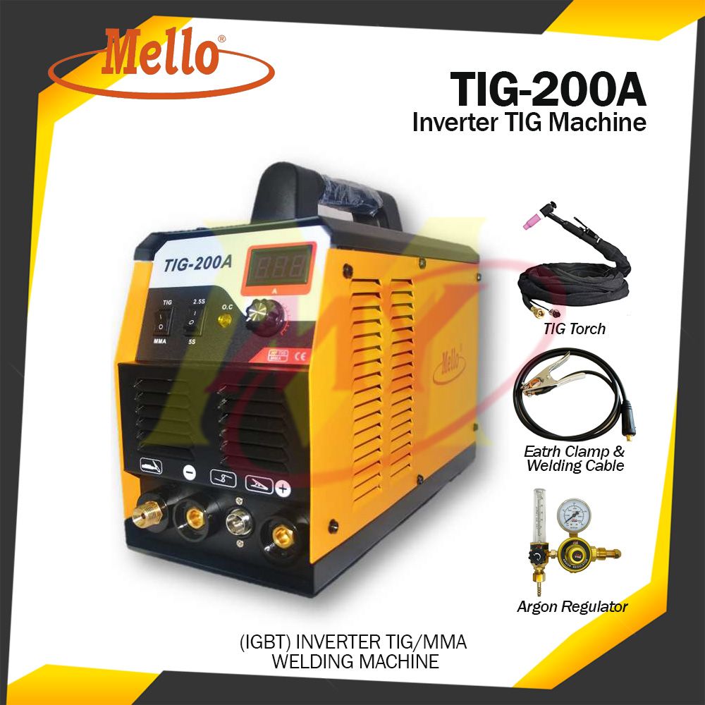 Mello TIG 200A (IGBT) Inverter TIG/MMA Welding Machine (V-MOS)