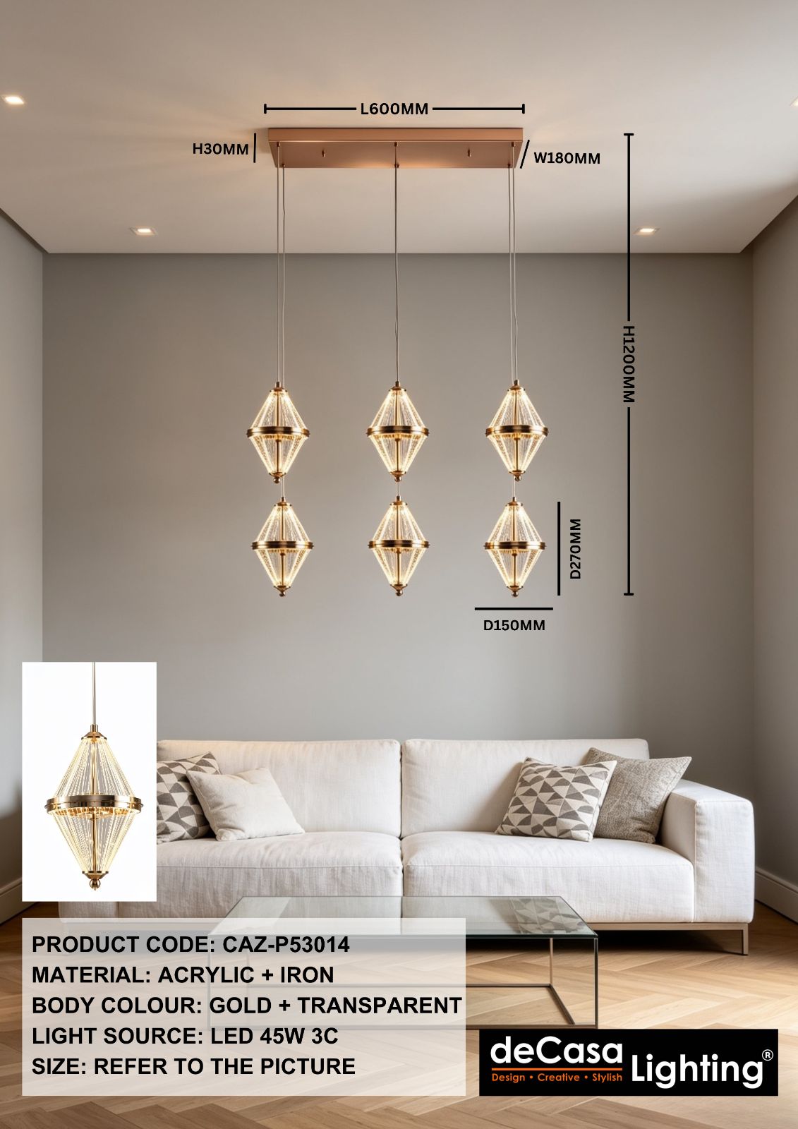 HIGH CEILING PENDANT LIGHT (CAZ-P53014)