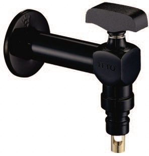 IT-1020AT6-BL Wall Hose Bib Tap with Stopper – Premium Black Finish Outdoor Bib Tap