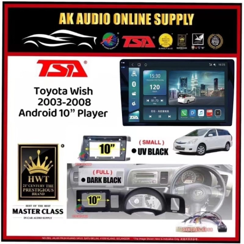 🆕1K Screen 2+32GB 4G 8-CORE🆕 TSA Toyota Wish 2003 - 2008 Android 10'' inch DSP/QLED/CARPLAY Car Player Monitor - AK Audio Supply Sdn Bhd
