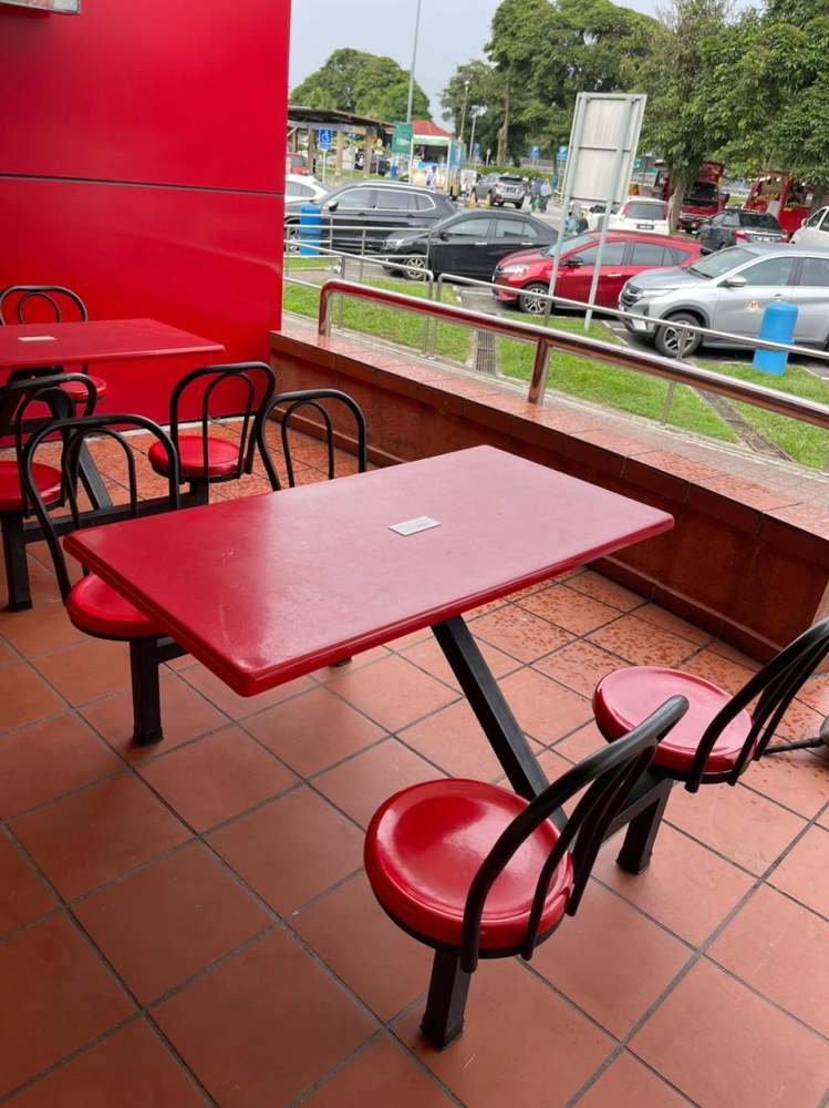 R&R DUNKIN Coffee 4 Seater Canteen Table | Fibreglass Table | Food Court Table | Cafe Restaurant Furniture | Penang | Perak | Tapah | KL | Bukit Merah | Taiping