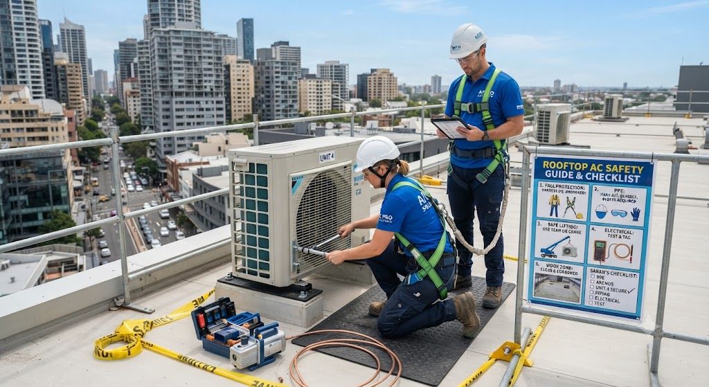 HVAC rooftop outdoor unit installation safety checklist