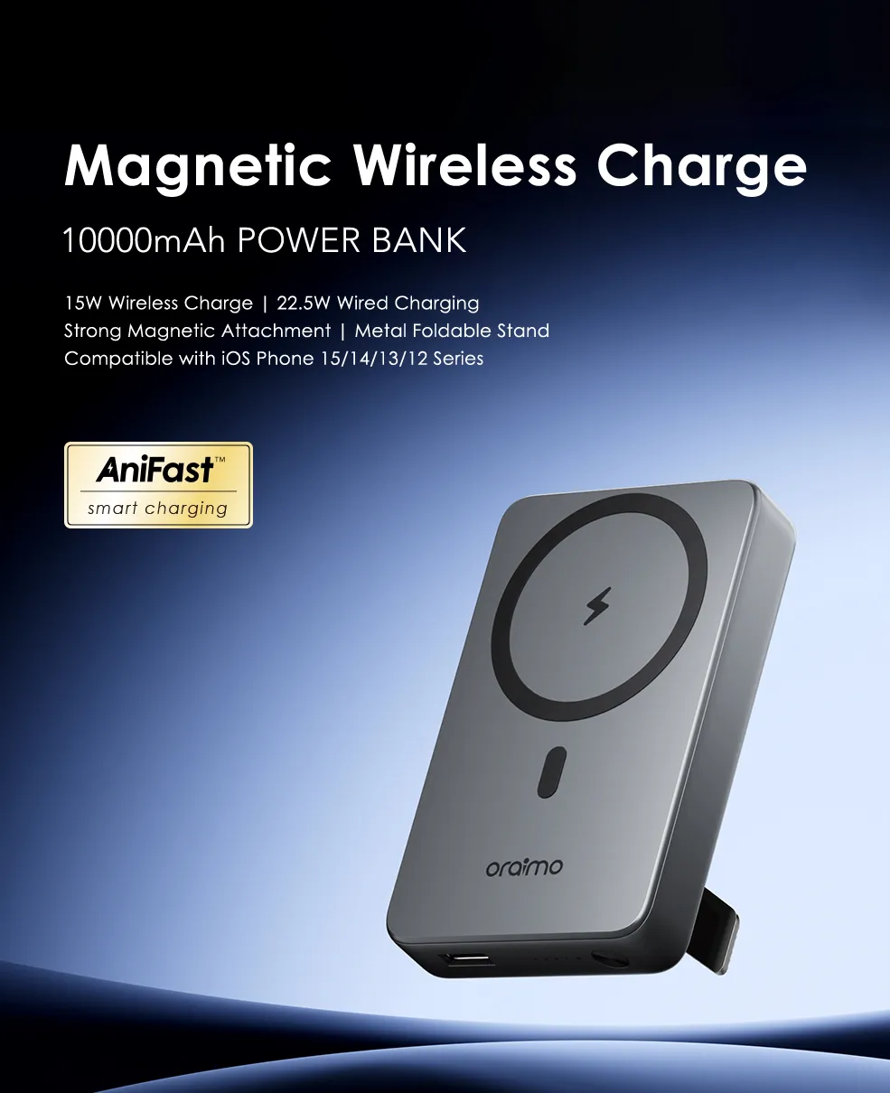 ORAIMO MAGNETIC WIRELESS CHARGE POWER BANK OPB-P7102W 10K BLACK