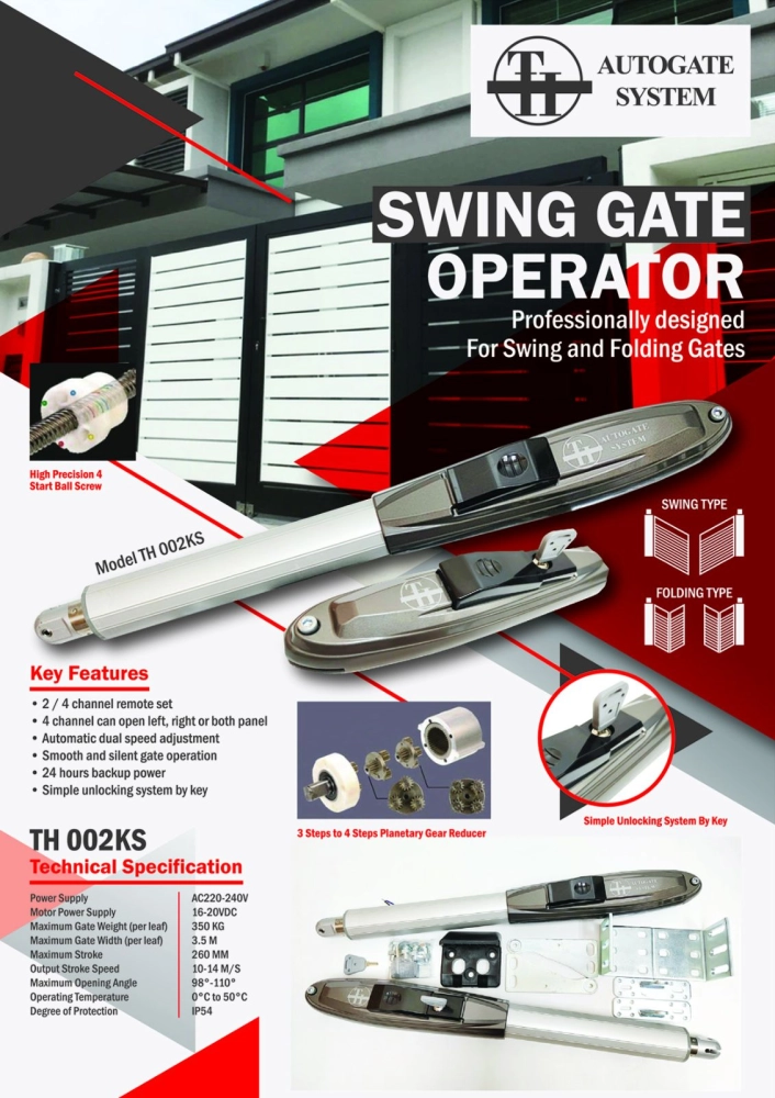 TH 002KS / G-Cora 680KS Arm Motor With Key Automation System for Swing & Folding Gate