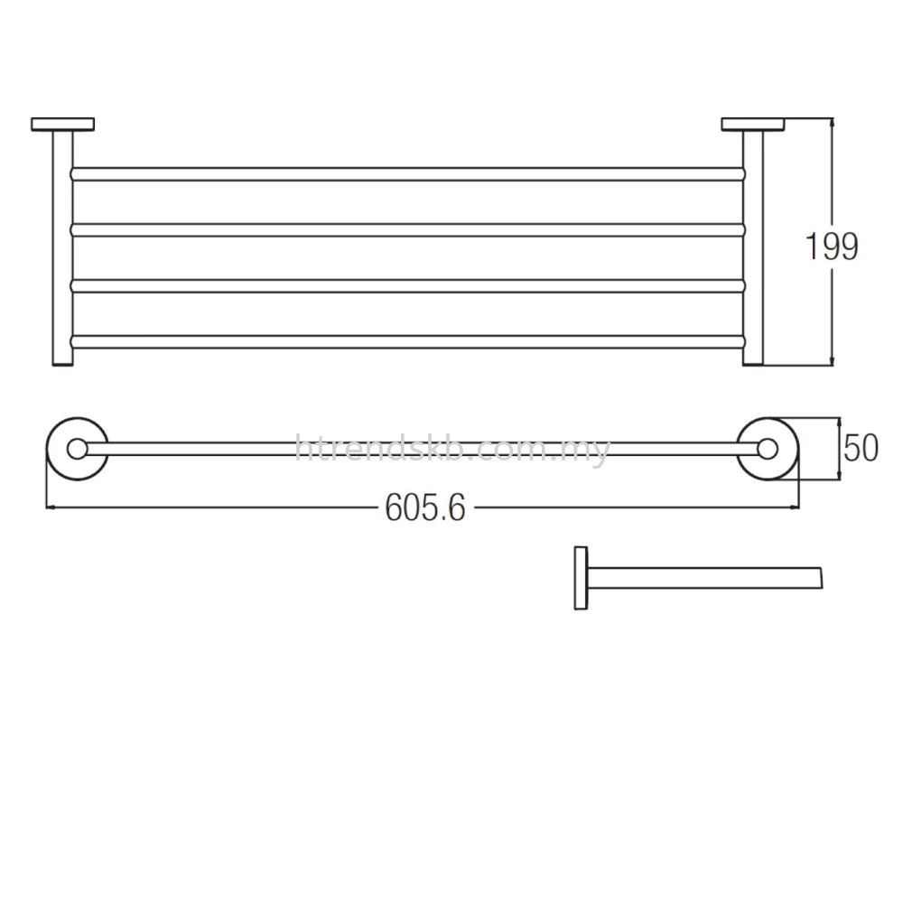 Johnson Suisse Trendy Series Towel Shelf (WBBA100267CP)