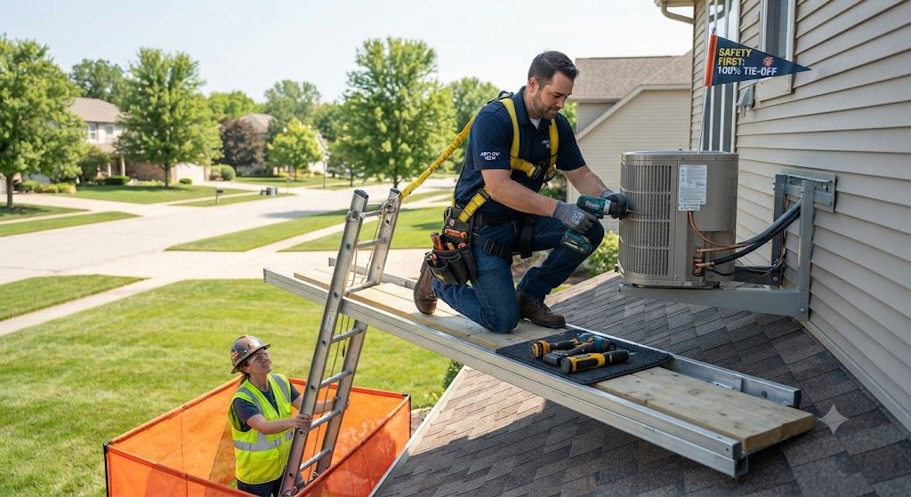 residential aircond installation height safety