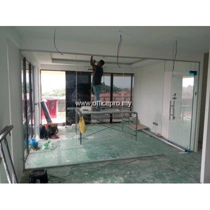 12mm Tempered Glass Partition & Glass Door | Glass Contractor Bukit Tinggi IPGP-2