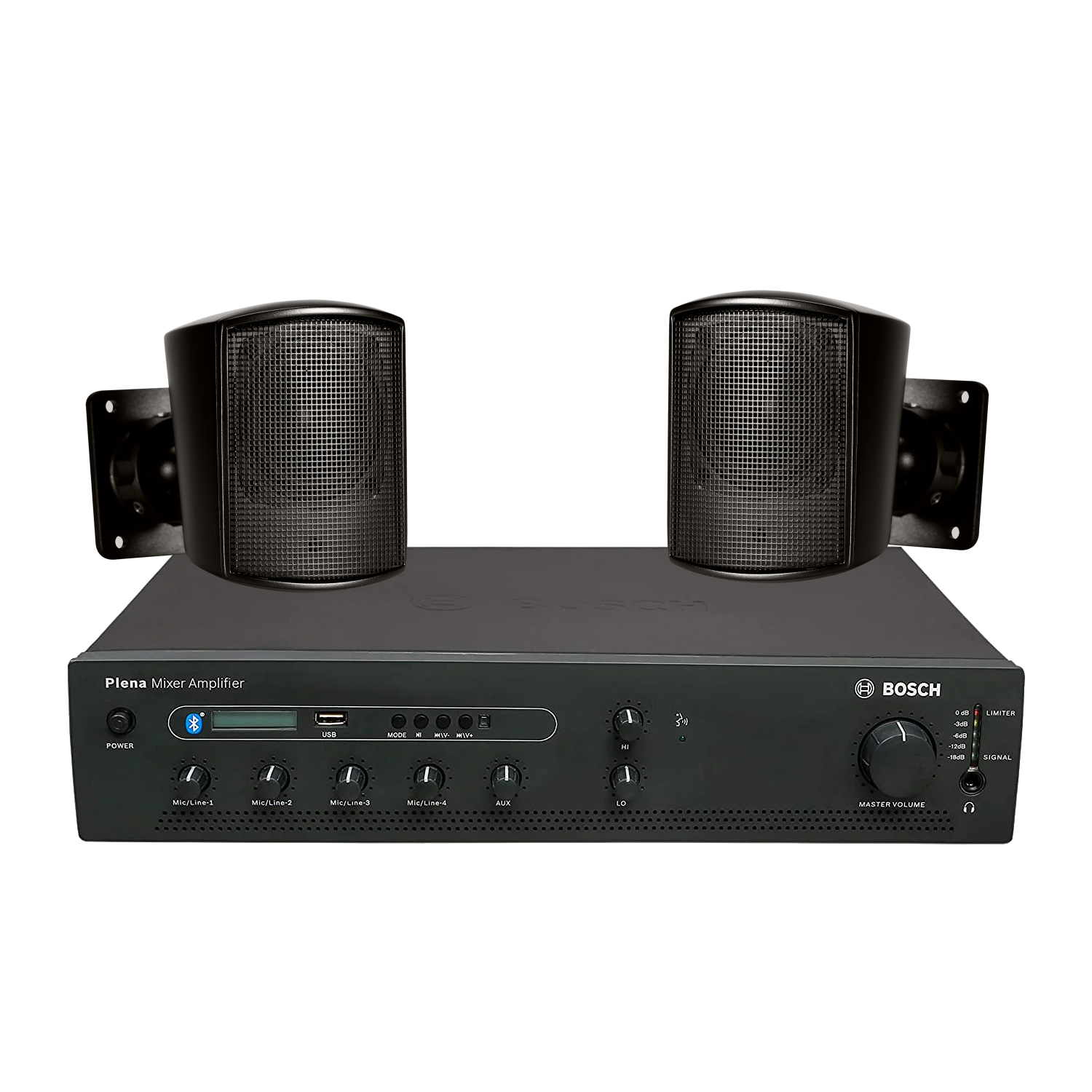 Bosch PA Package with PLE-1MEXXX-3AP 60W/120W/240W Mixing Amplifier & JBL Control 52 2.5-Inch 50W Surface-Mount Satellite Speaker for Subwoofer-Satellite Loudspeaker System