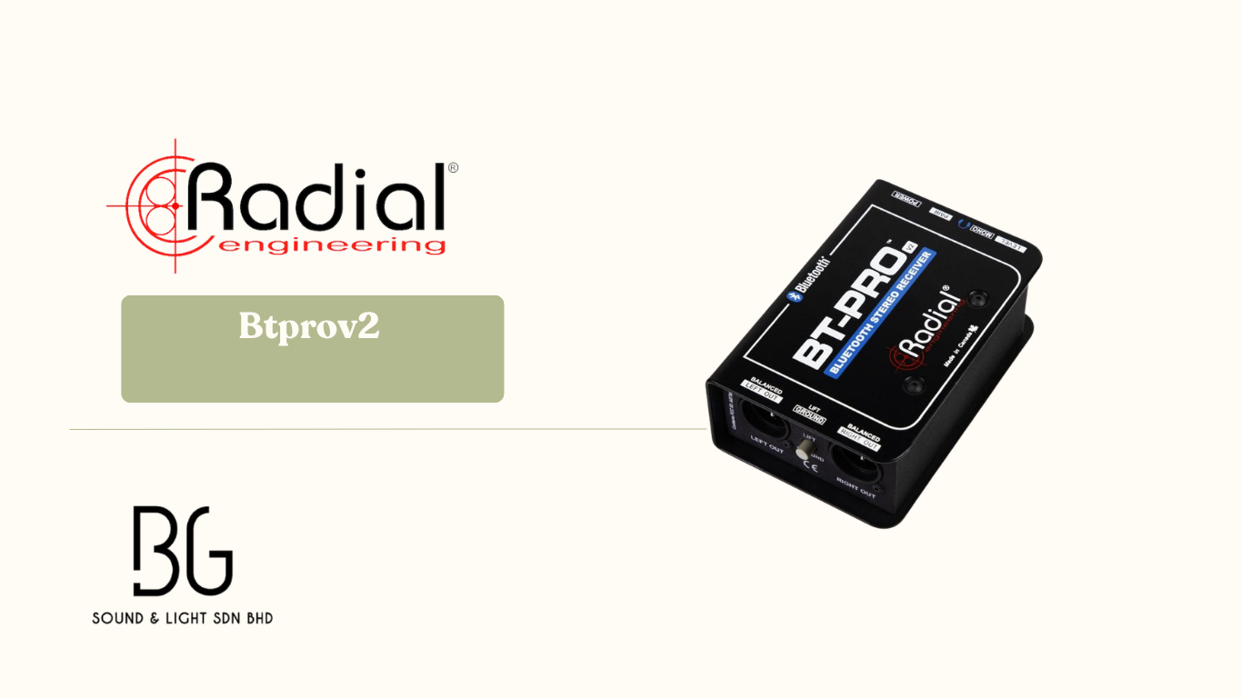 Radial Engineering BT-Pro V2 立体声蓝牙 DI 直插盒｜无线音频接收器与专业音频接口