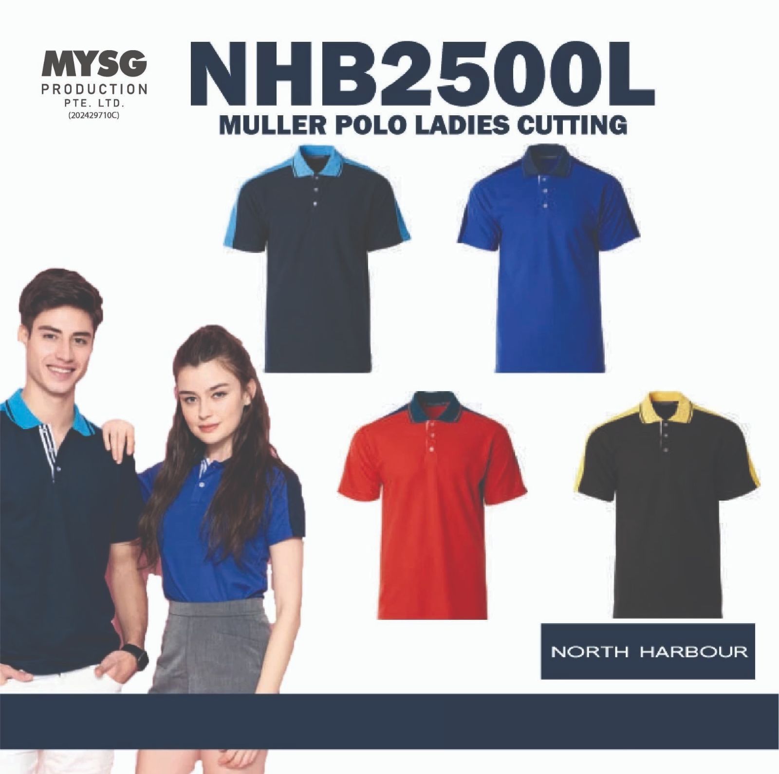 NORTH HARBOUR Ladies Signature Muller Polo - Navy / Royal / Red / Black NHB2500 NHB2500L