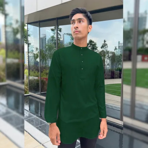 Baju Melayu Kurta Slim Fit Nagoya Baju Sahaja (KCM) Emerald Green