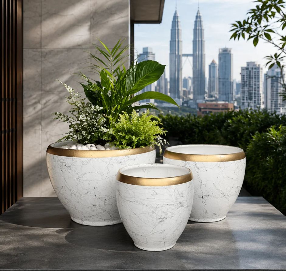Trusted Ceramic Flowerpots Supplier Kuala Lumpur PC1247-18222 | Eden Landscape Sdn Bhd