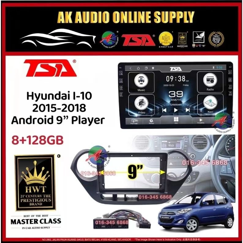 🎁Free AHD Camera 🎁 8Ram + 128GB DSP 4G Carplay ◾TSA Hyundai I10 I-10 2015 - 2018 9'' inch Android TS10 CarPlayer Monitor