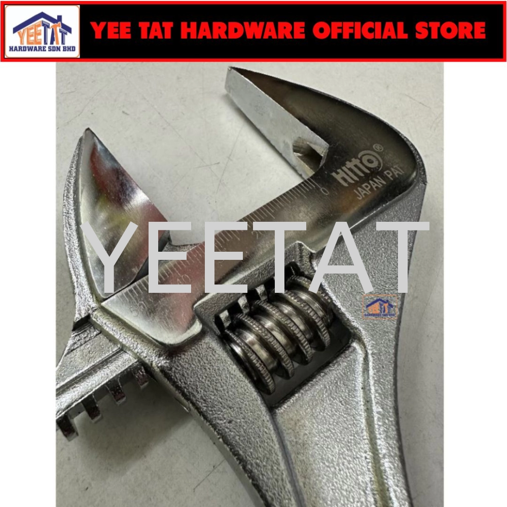 [ HITTO ] HAW-10WJ Wide Opening Adjustable Wrench / Spanner / Spana Hardened Durable Hand Tool 255MM