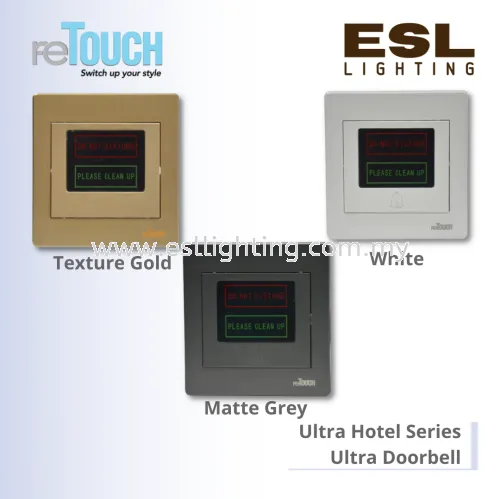 RETOUCH - Ultra Hotel Series - Ultra Doorbell - M0M61W – Ultra Doorbell Switch C/W “DnD” & ” MUR”