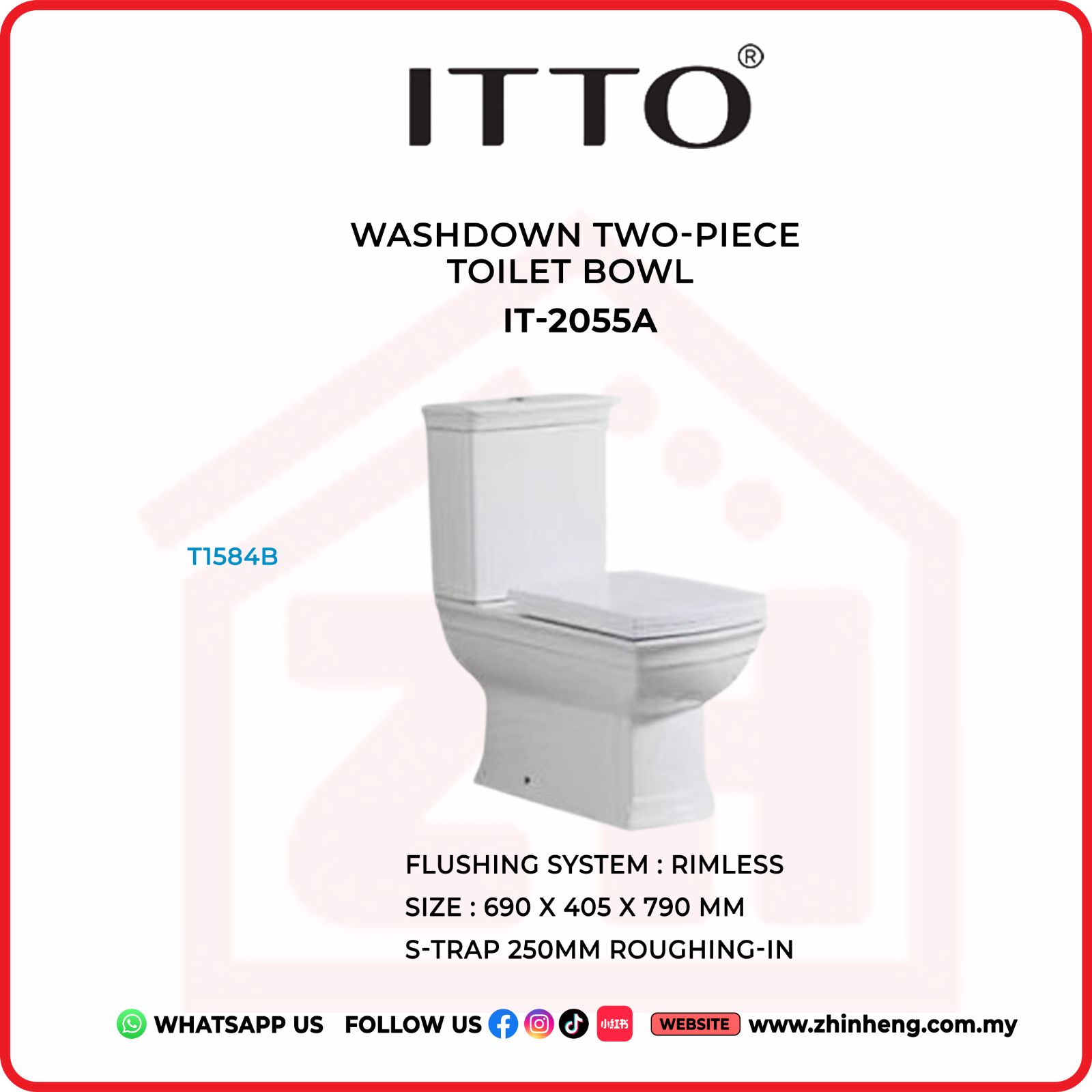 ITTO WASHDOWN TWO-PIECE CLOSET IT-2055A