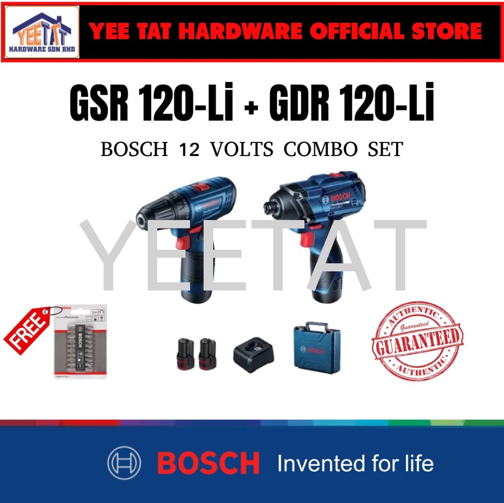 [ BOSCH ] GSR 120-Li + GDR 120-Li 12 volts COMBO SET (FREE Original Screwbit)