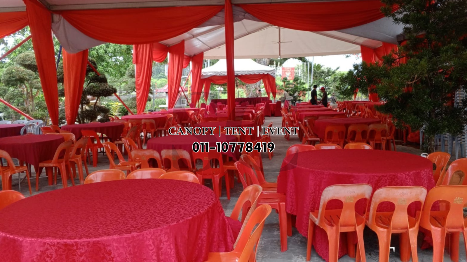 10pax Round Table with PVC Chairs Set