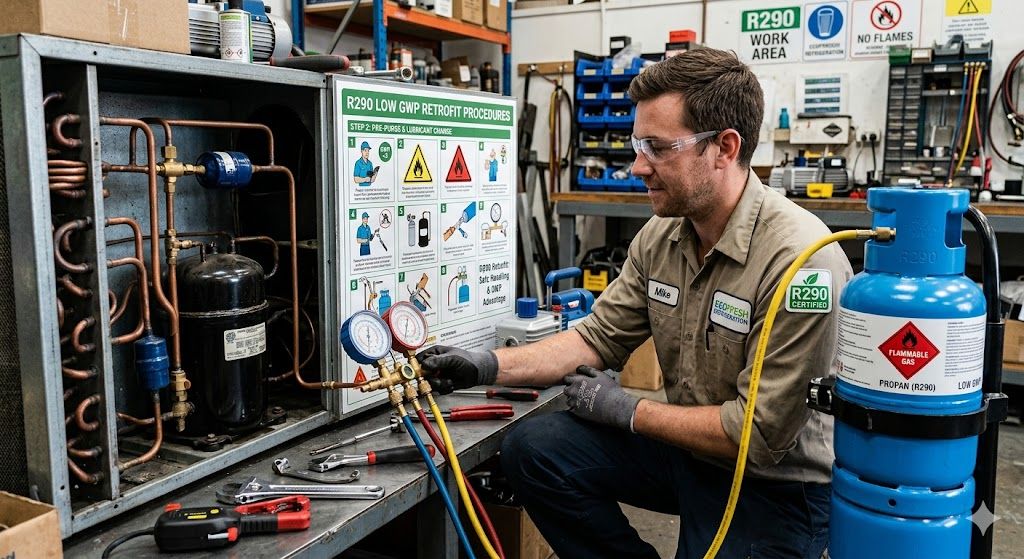 R290 low GWP retrofit procedures